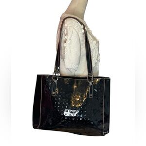 Arcadia Patent Leather Black Tote Bag